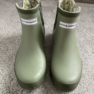 Rain Boots, Ankle height Green